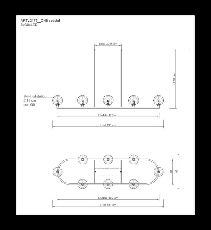 Люстра 2177/CH8 Oval фабрики IL PARALUME MARINA Фото N3